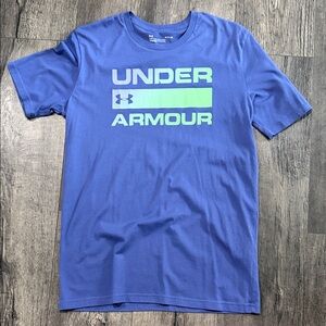 Under Armour Men’s Royal Blue Short Sleeve Logo Tee with Mint Accent